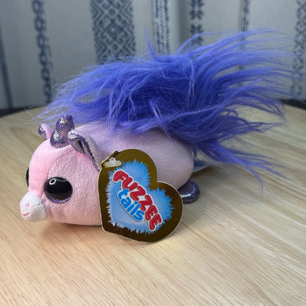 Fuzzee Tails Abra Pink & Purple Unicorn Plush - NWT